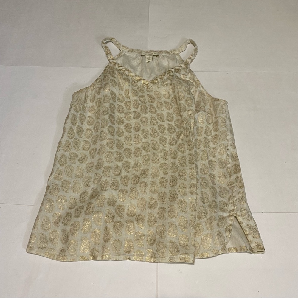 52. Saint Tropez West Gold Patterned Tank Top